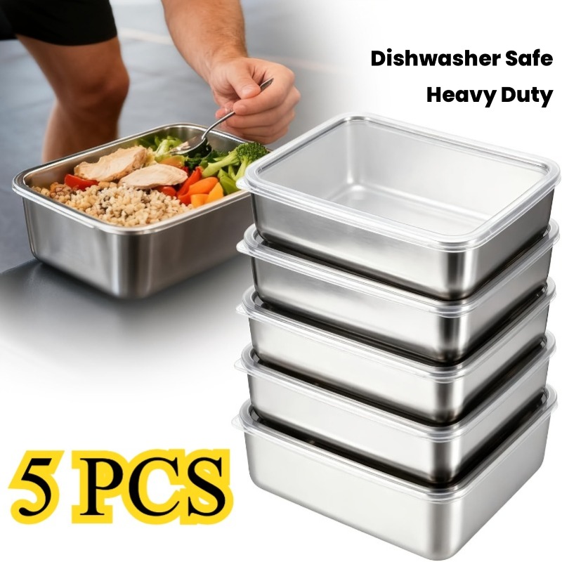 5pcs Stainless Steel Food Cont - Camping Cooking Organizer ulasan dan harga