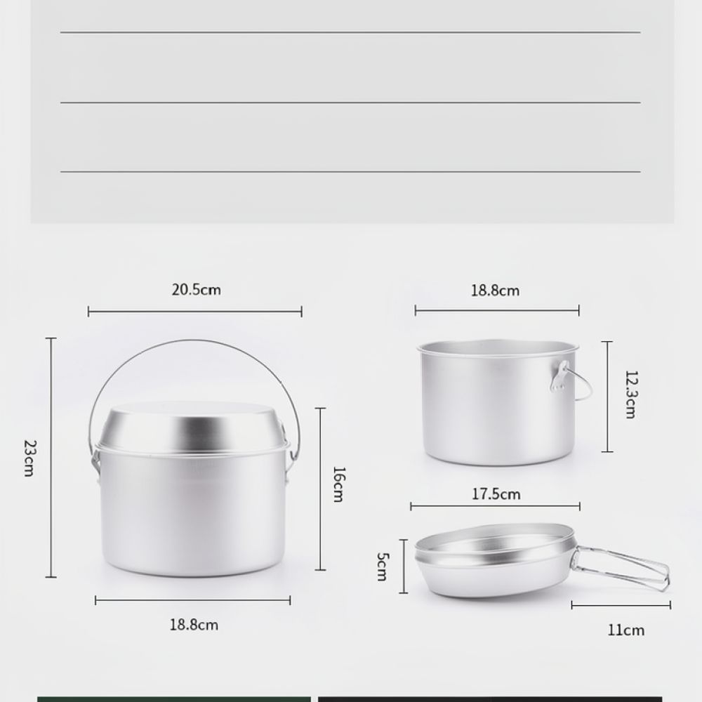Outdoor Picnic Aluminum Cookwa - Camping Cooking Dining Set ulasan dan harga