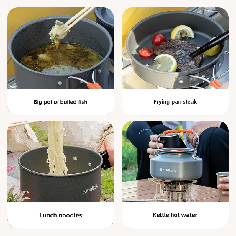 High Quality Outdoor Tableware - Quality Camping Cooking Set ulasan dan harga