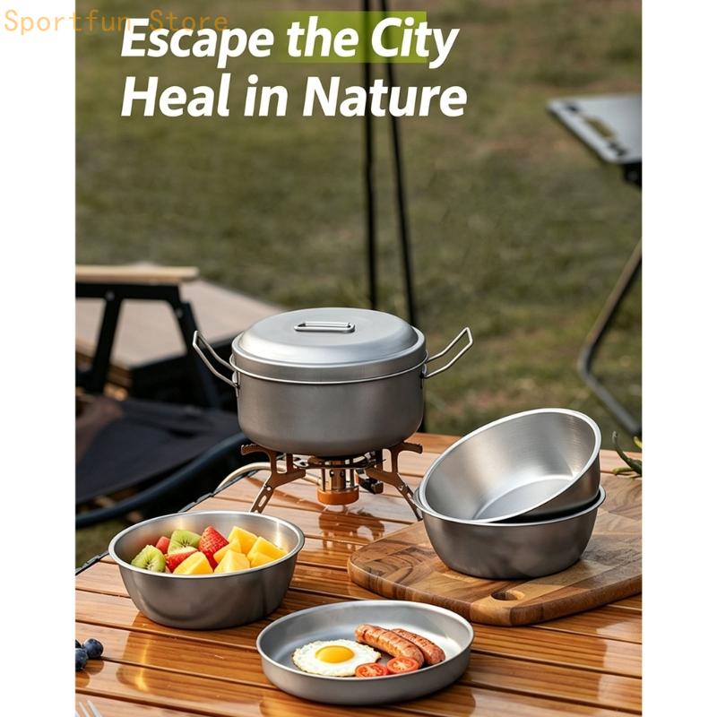 Trail Meal Cookware with Metal - Camping Cooking Dining Set ulasan dan harga