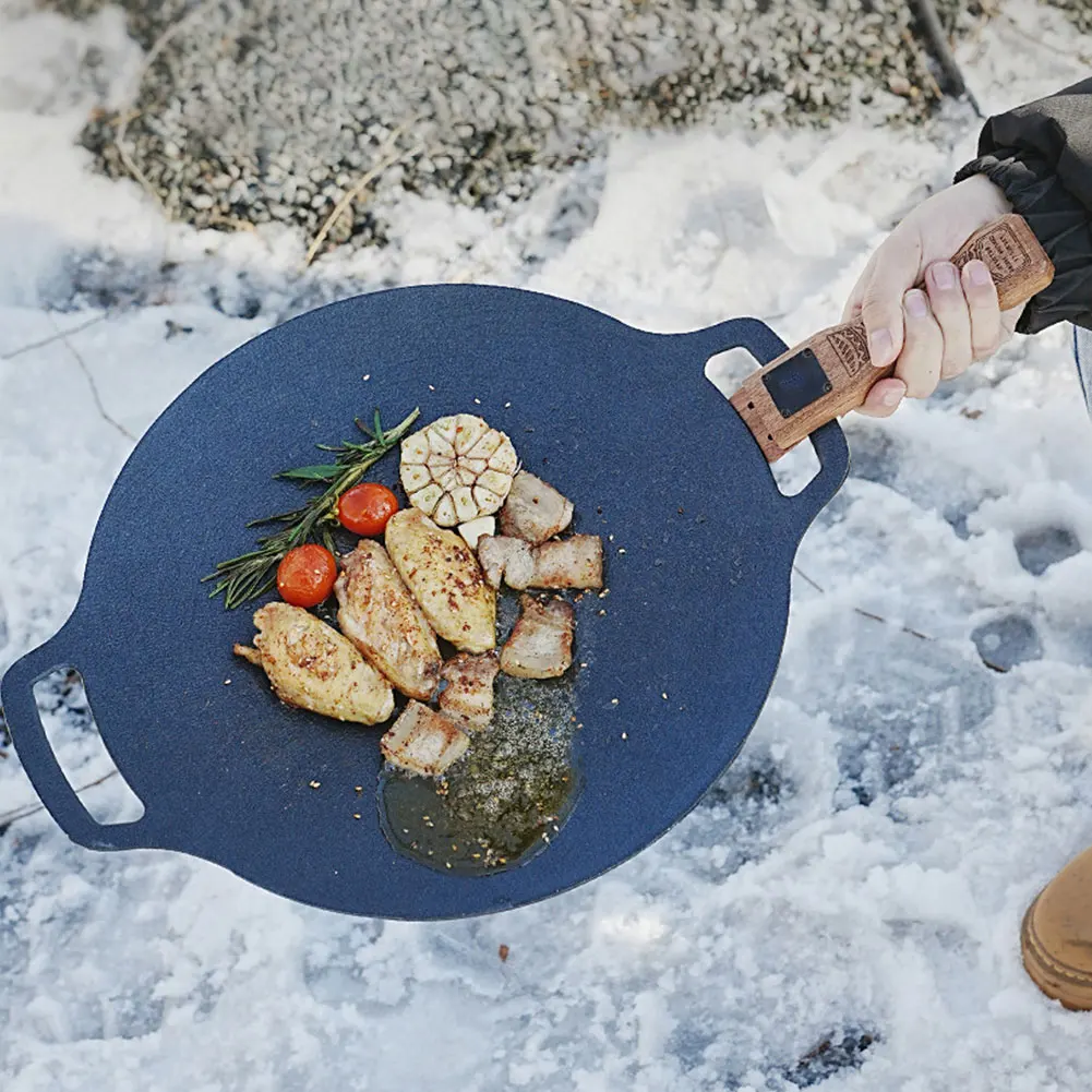 Outdoor Natural Wood Grill Pan - Camping Hiking Cooking ulasan dan harga